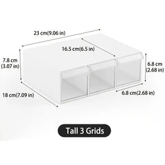 Under Desk Drawer Organizer Box with Multi-grid Storage